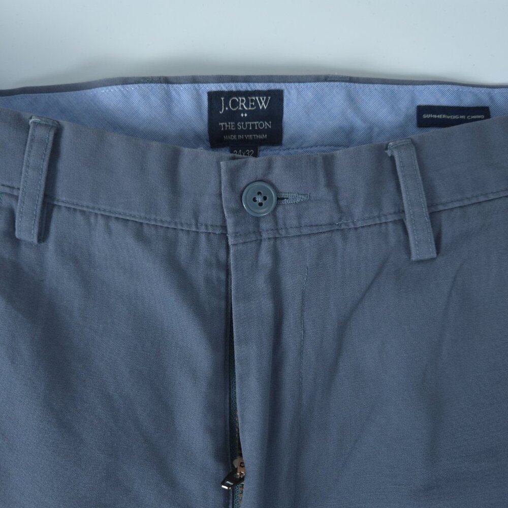 J Crew Sutton Slim Fit Chino Pants 34x32 Blue Twill Cotton - Picture 3 of 10